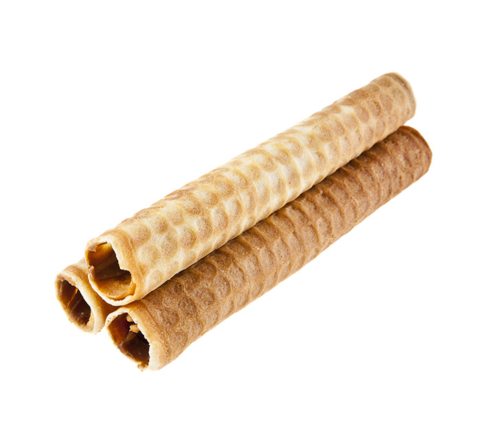 גלילי ופל במילוי קרם בטעם שוקולד